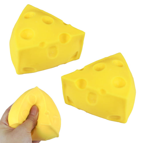 2 Pcs Cheese Squishy Cheese Stress Ball Squeezing Stress Relief Toy for Birthday Gifts Partied Decoration Etc.